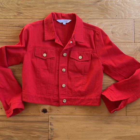 Intermix Kennedy Red Denim Jacket - Picture 4 of 6